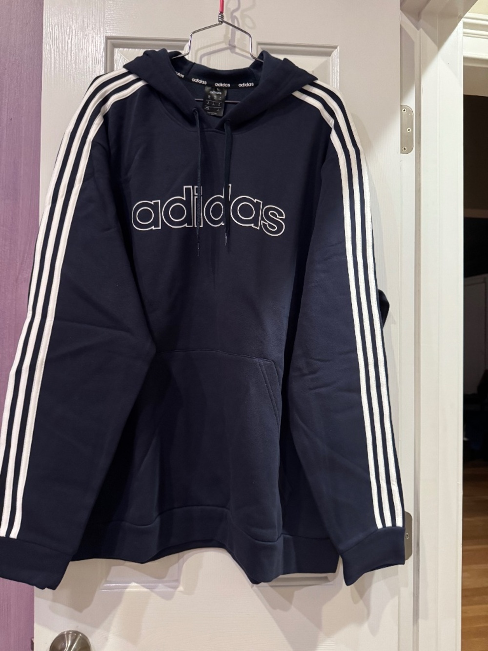 Men’s adidas sweatshirt, XXL, navy, hood, pull over